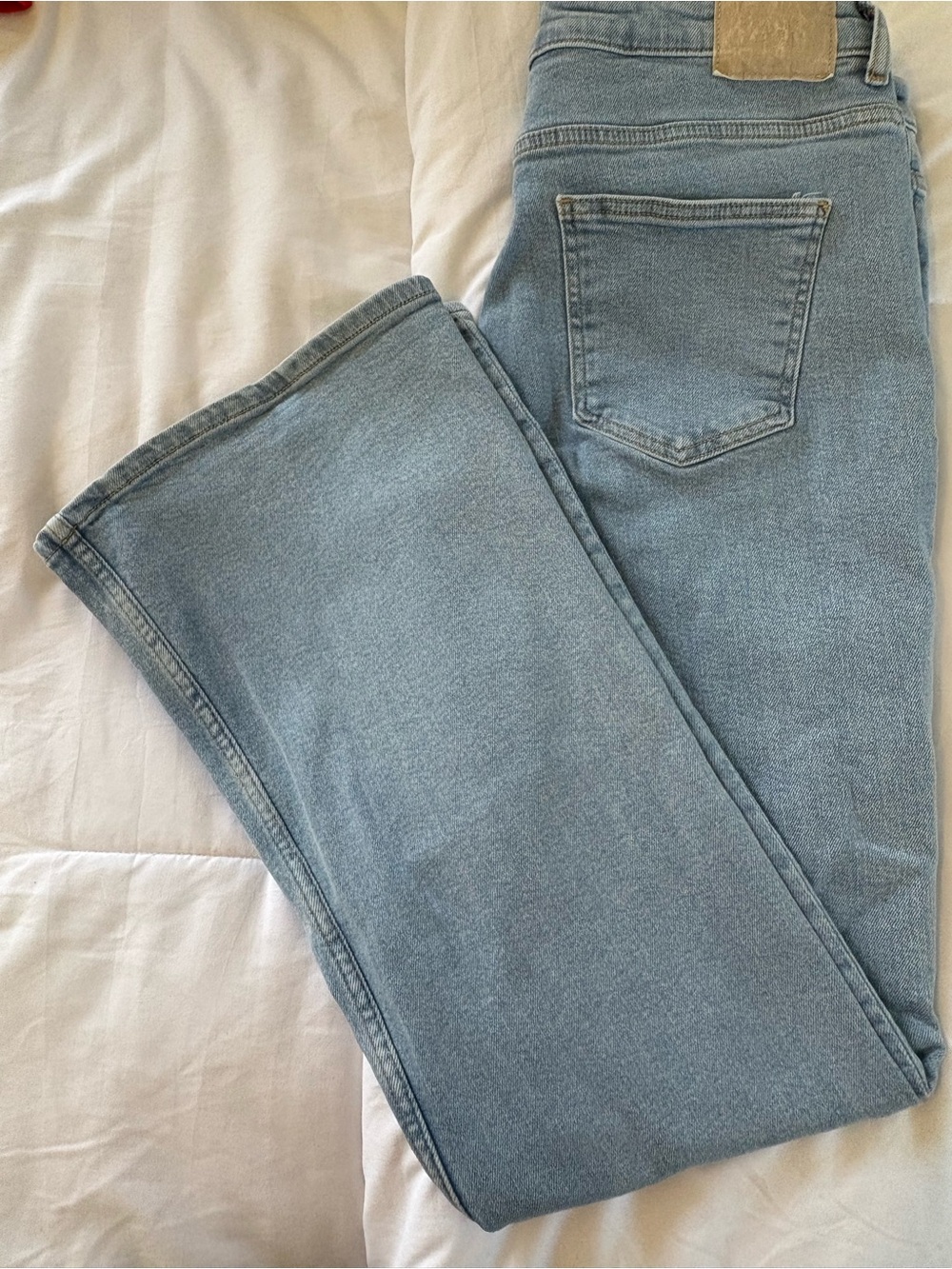 Zara Light Blue Wide-Leg Flare Jeans Size 12
